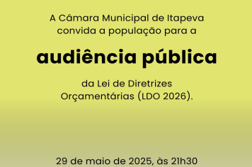 Legislativo Municipal realiza Audiência Pública da Lei Orçamentária para o exercício de 2026