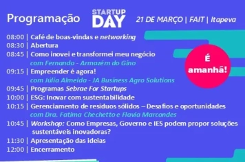 Itapeva recebe o Startup Day 2026 neste sábado (21) com foco em inovação e sustentabilidade