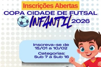 Copa Cidade de Futsal Infantil está com inscrições abertas