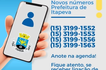 Prefeitura de Itapeva divulga novos números de telefone para atendimento ao público