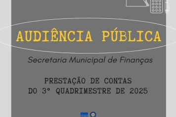 Audiência pública de prestação de contas é realizada nesta quinta-feira (26)