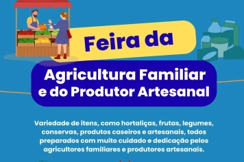 Feira da Agricultura Familiar e do Produtor Artesanal acontece nesta sexta, 06 de março