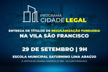 Entrega de títulos de propriedade para famílias da Vila São Francisco