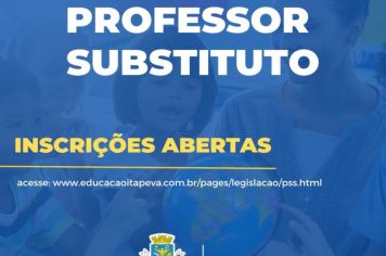 Inscrições abertas para Processo Seletivo para Professor Substituto
