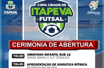 Abertura da Copa Cidade de Itapeva de Futsal será nesta sexta-feira (24)