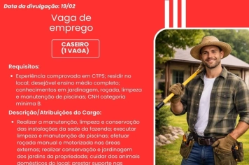PAT divulga a abertura de novas vagas de emprego em Itapeva