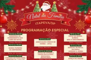 Programação atualizada do “Natal da Família 2025” conta com atrações culturais e gratuitas para toda a população