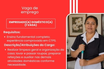 PAT divulga a abertura de nova vaga de emprego em Itapeva
