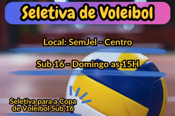 Prefeitura realiza seletiva de Voleibol Sub-16 neste domingo