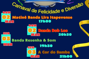  Secretaria de Cultura e Turismo realiza nos dias 2 e 3 de março na Praça Anchieta as festividades de Carnaval “Sorriso na Praça”