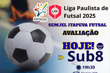 Nesta terça (15) acontecem mais avaliações técnicas para seleção de atletas da Liga Paulista de Futsal
