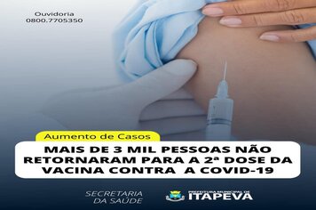 Secretaria de Saúde faz alerta à população para manter medidas preventivas e atualizar o esquema vacinal contra a Covid-19