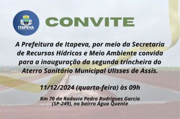 2ª trincheira do Aterro Sanitário será inaugurada nesta quarta (11)