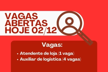 PAT divulga a abertura de nova vaga de emprego em Itapeva