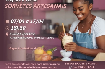Prefeitura de Itapeva abre inscrições para curso de sorvetes artesanais