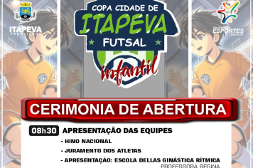 Abertura da Copa Cidade de Itapeva de Futsal Infantil acontece neste domingo (08)