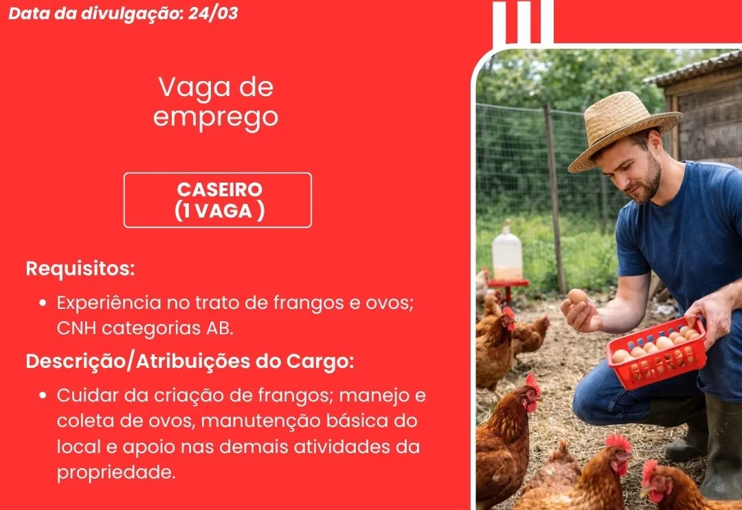 PAT divulga a abertura de novas vagas de emprego em Itapeva