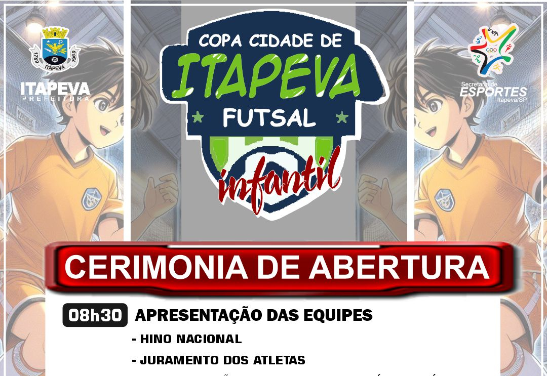 Abertura da Copa Cidade de Itapeva de Futsal Infantil acontece neste domingo (08)