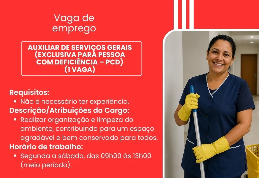 PAT divulga a abertura de nova vaga de emprego em Itapeva