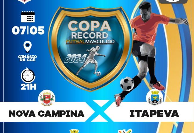 Nesta terça (07) Itapeva enfrenta Nova Campina pela Copa Record de Futsal