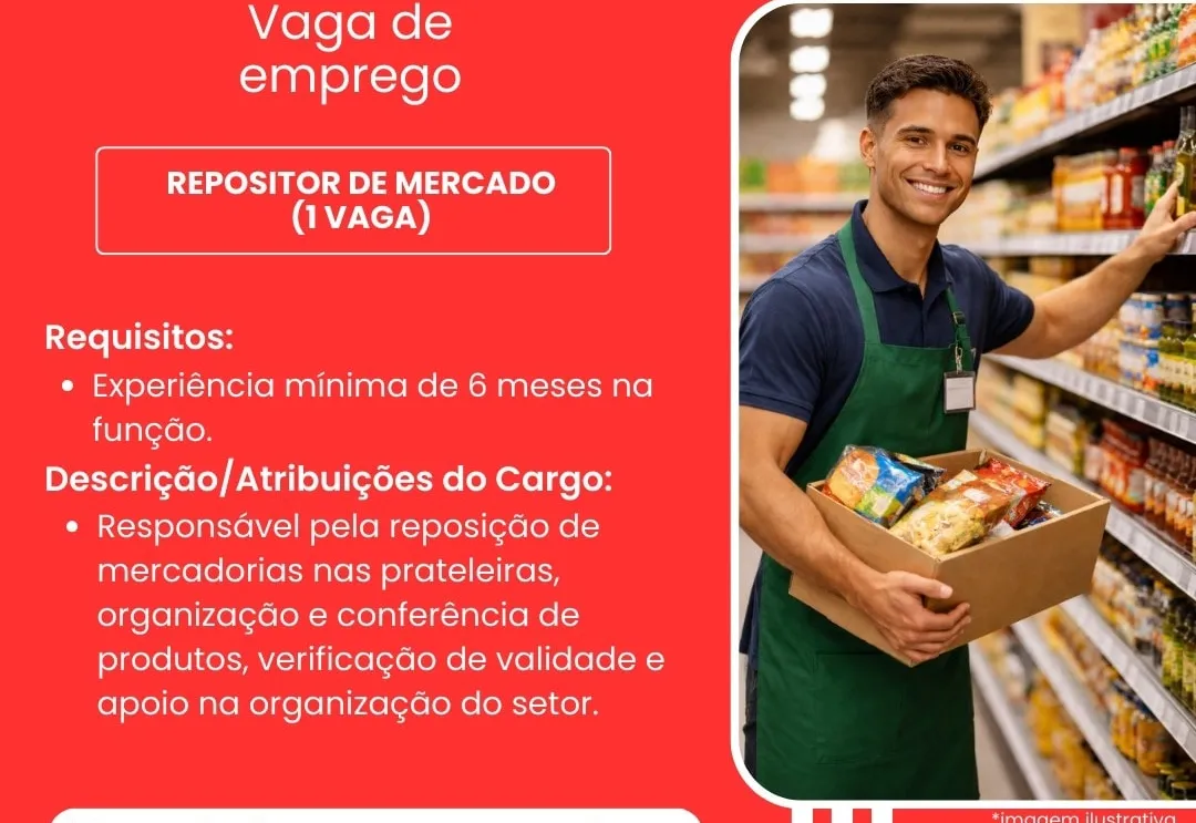 PAT divulga a abertura de nova vaga de emprego em Itapeva