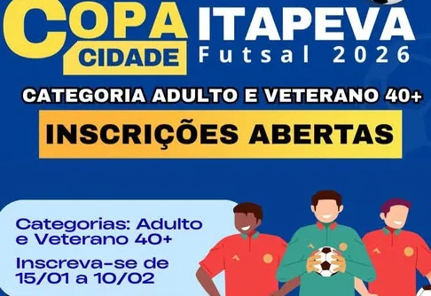 Secretaria de Esportes está com as inscrições abertas para a Copa Cidade de Futsal Adulto e Veterano