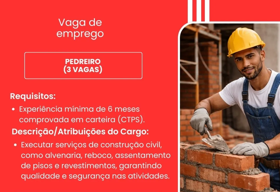 PAT divulga a abertura de novas vagas de emprego em Itapeva