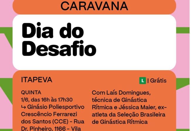 Caravana do Dia do Desafio agita Itapeva com aula gratuita de Ginástica Rítimica