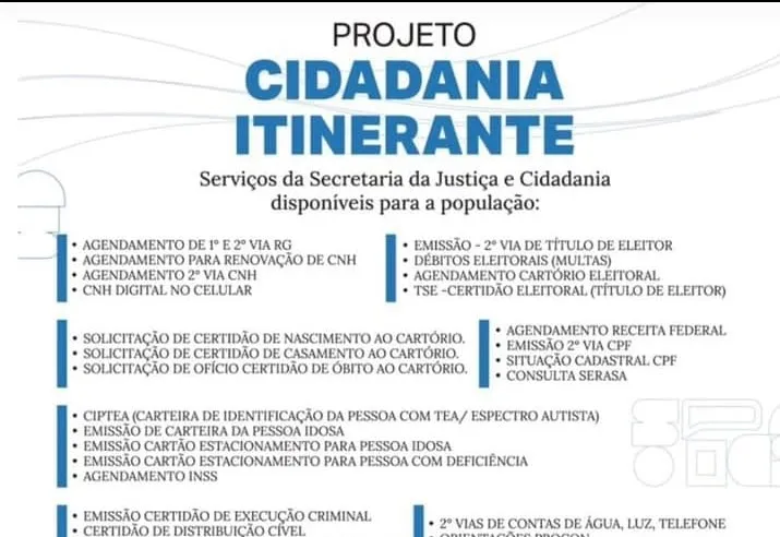 Projeto cidadania itinerante chega em Itapeva com serviços gratuitos