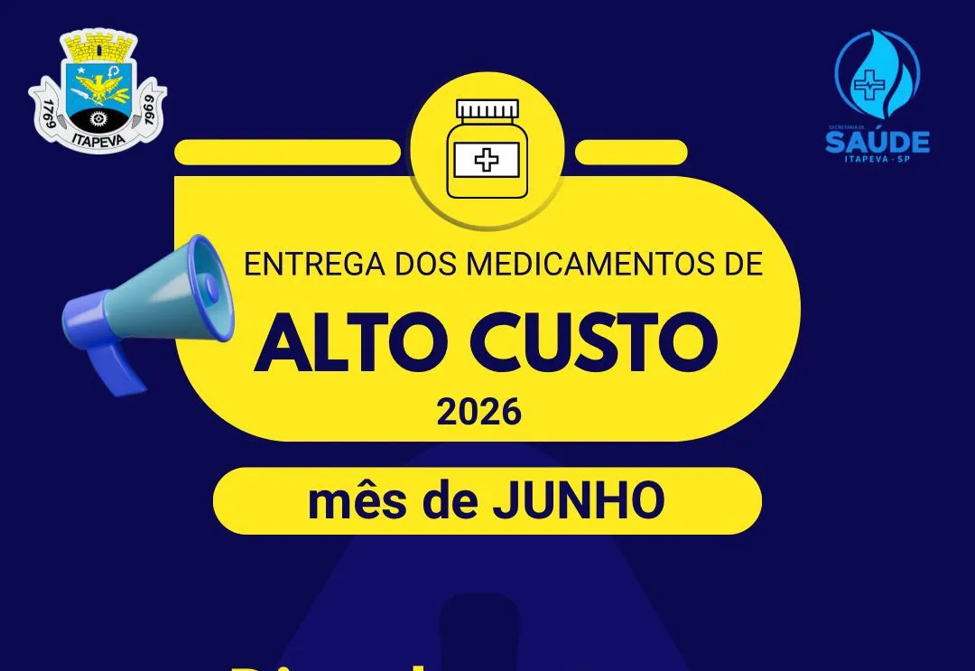 Prefeitura de Itapeva divulga calendário de entrega de medicamentos de alto custo para JUNHO