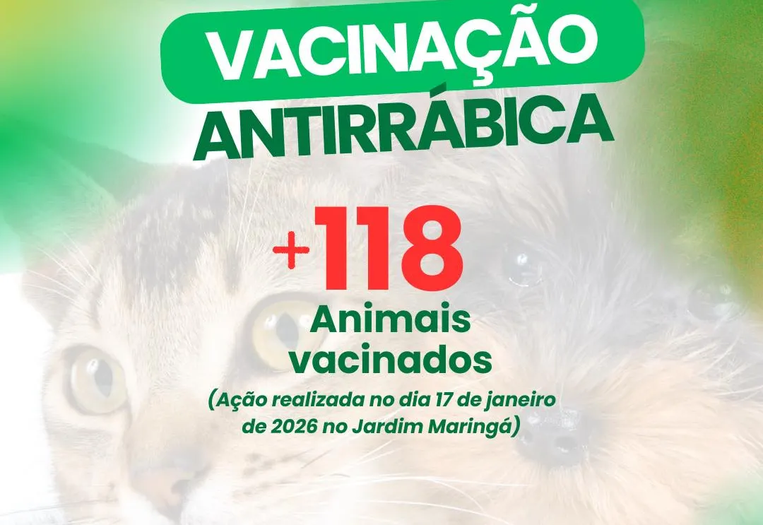 118 animais receberam vacinação antirrábica no dia 17 de janeiro