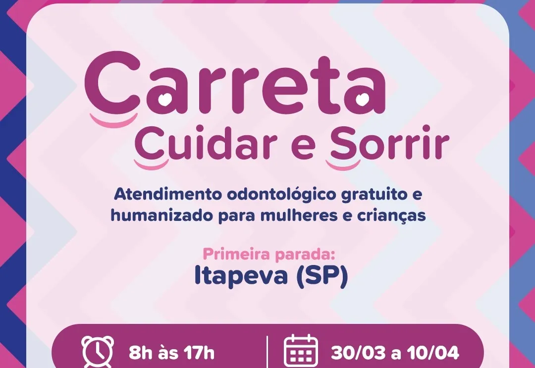 Carreta Odontológica está em Itapeva para atender mulheres,  crianças e adolescentes até 17 anos