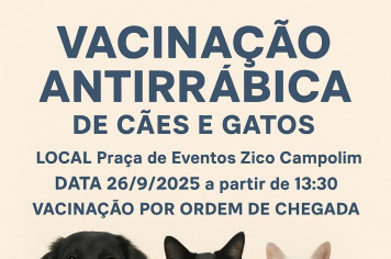 Secretaria de Saúde realiza vacinação contra a raiva animal nesta sexta (26)