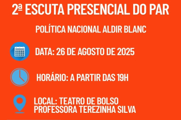 Artistas são convidados a participar do recadastramento cultural e da 2ª Escuta do PAR