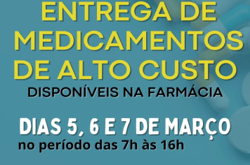 Horários para a retirada de medicamentos do Alto Custo são divulgados