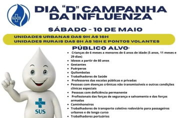 “Dia D” da Campanha contra Influenza acontece neste sábado (10)