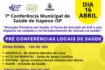 7ª Conferência Municipal de Saúde de Itapeva está com inscrições abertas