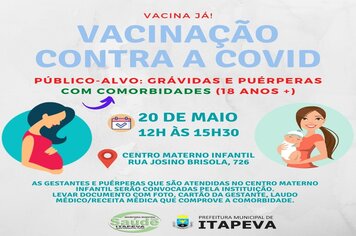 Gestantes e puérperas com comorbidades receberão a 1ª dose da vacina contra a Covid-19