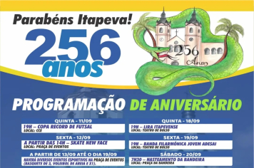 Itapeva celebra seus 256 anos com programação cultural e esportiva para toda a população
