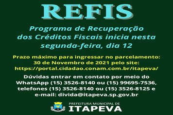 Programa de Recuperação dos Créditos Fiscais do Município de Itapeva/SP – REFIS