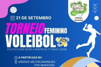 Torneio Feminino de Voleibol será no domingo, na programação dos 256 anos de Itapeva