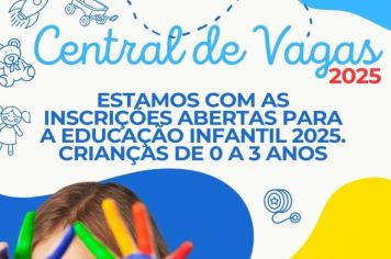 Estão abertas as inscrições para intenções de vagas na Educação Infantil 