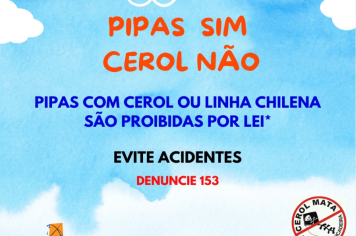 Secretaria de Defesa Social faz comunicado sobre o perigo do uso de cerol em pipas