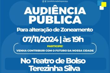 Prefeitura realiza Audiência Pública de alteração de zoneamento