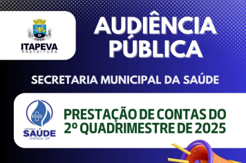 População é convidada a participar da Audiência Pública da Saúde