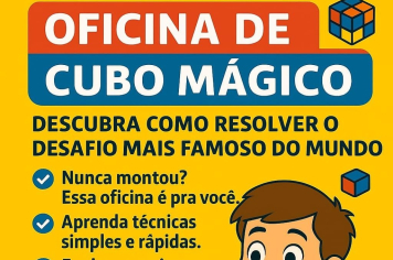Oficina gratuita de Cubo Mágico para iniciantes é oferecida em Itapeva