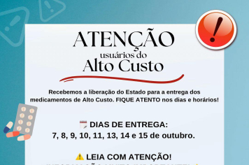 Prefeitura recebe a liberação para a entrega dos medicamentos de alto custo