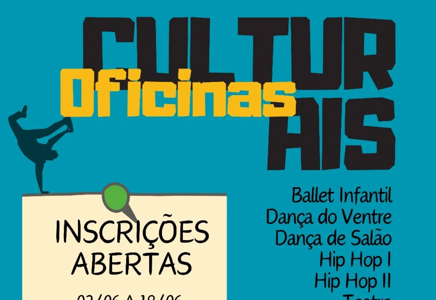 As inscrições estão abertas para o 2º Módulo das Oficinas Culturais 2025