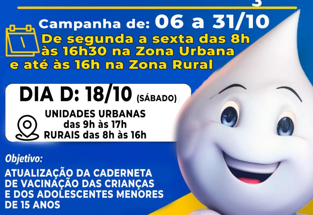 Dia D da Campanha de Multivacinação 2025 será neste sábado, dia 18 de outubro