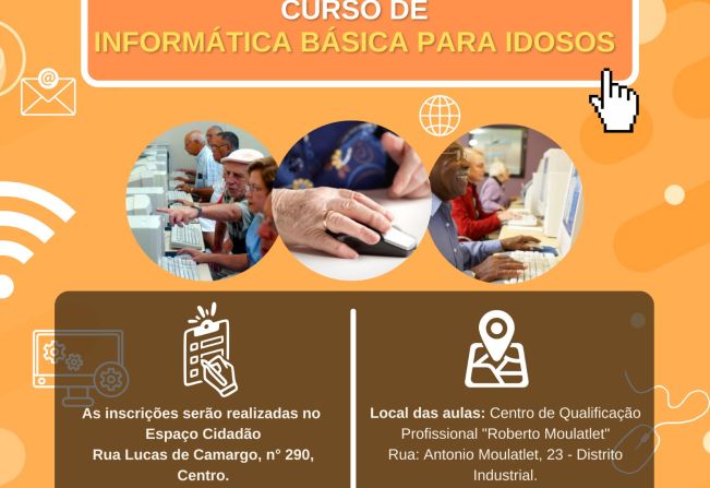 Prefeitura disponibiliza curso gratuito de informática para idosos